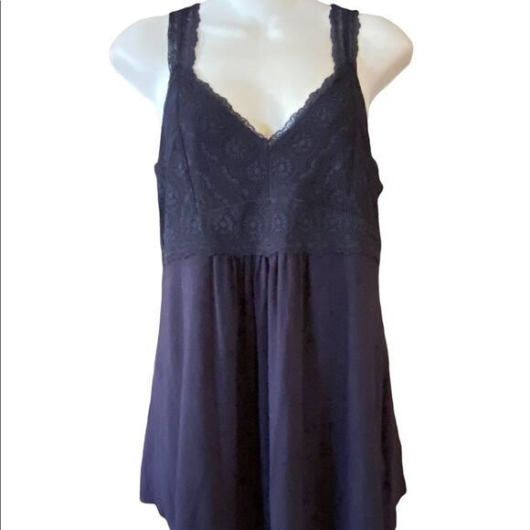 Tahari Navy Blue Size Small Lingerie Top Lace and Jersey Knit. - Picture 1 of 4